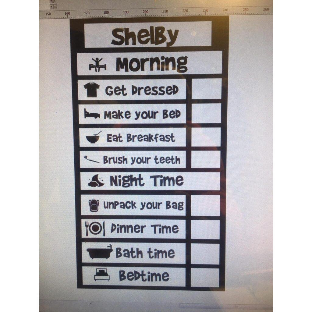 Personalised Routine / Reward Chart # 4 - Dazzling Decals and Designs