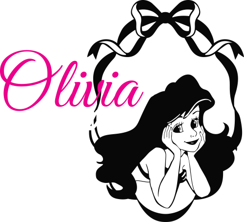 Ariel Little Mermaid Personalised Removable Wall Decal